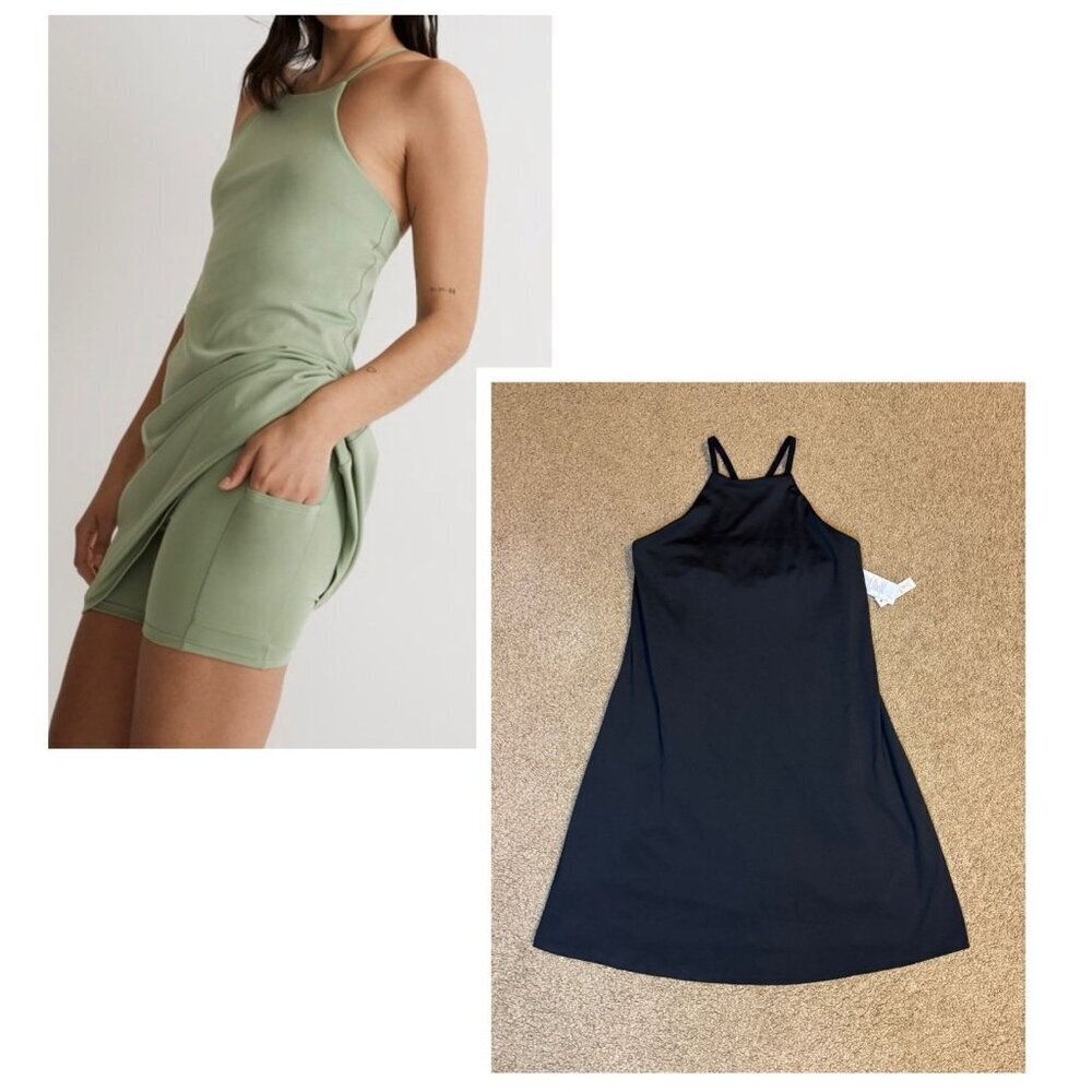 NWT MADEWELL Fitness Dress Womens SMALL Black Flex 2.0 Stretch Workout Gym